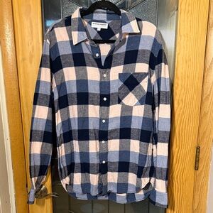 American Apparel Navy and Light Pink Checkered Shirt